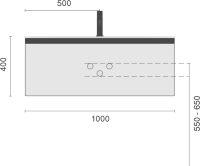 Тумба под раковину без столешницы Armadi Art Quatro 1 100 oak anthracite, профиль anthracite