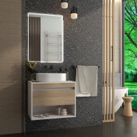 Тумба подвесная для ванной 65 см Teymi Ritta корпус белый фасад дуб T60538