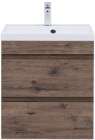 Тумба под раковину без столешницы Aquanet Нота new 60 подвесная, дуб веллингтон табак