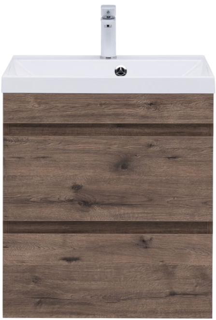 Тумба под раковину без столешницы Aquanet Нота new 60 подвесная, дуб веллингтон табак