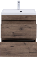 Тумба под раковину без столешницы Aquanet Нота new 60 подвесная, дуб веллингтон табак