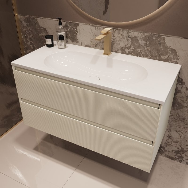 Тумба под раковину без столешницы Vincea Welle 100 m.beige soft-touch