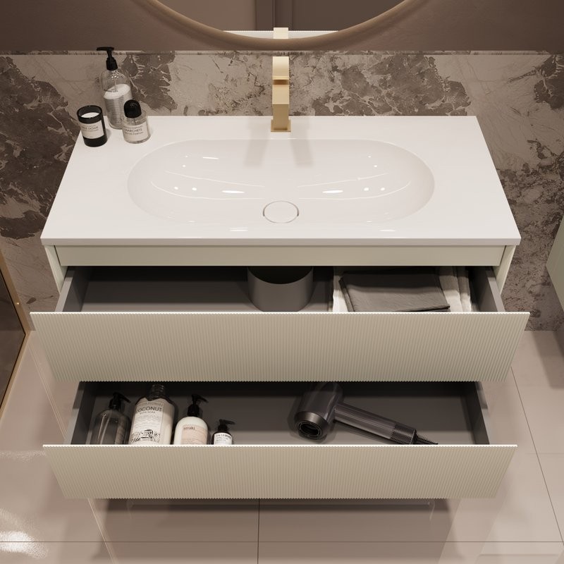 Тумба под раковину без столешницы Vincea Welle 100 m.beige soft-touch