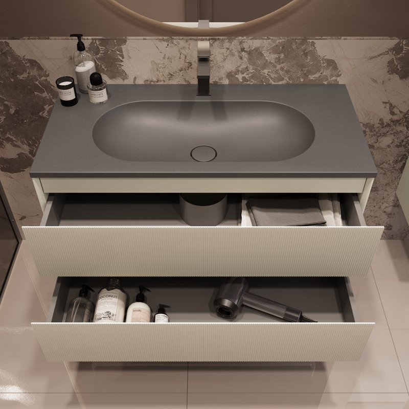 Тумба под раковину без столешницы Vincea Welle 100 m.beige soft-touch