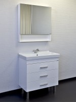 Мебель для ванной комнаты Comforty Никосия 80Н напольная, белый глянец