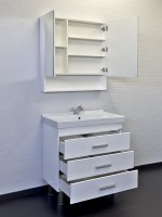 Мебель для ванной комнаты Comforty Никосия 80Н напольная, белый глянец