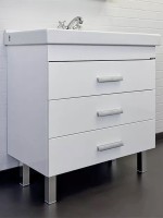 Мебель для ванной комнаты Comforty Никосия 80Н напольная, белый глянец