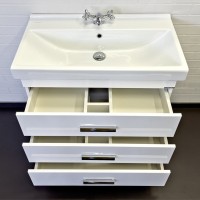 Мебель для ванной комнаты Comforty Никосия 80Н напольная, белый глянец