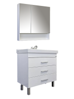 Мебель для ванной комнаты Comforty Никосия 80Н напольная, белый глянец