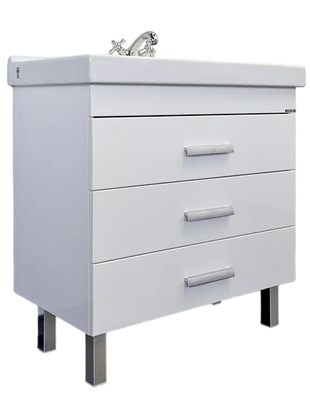 Мебель для ванной комнаты Comforty Никосия 80Н напольная, белый глянец