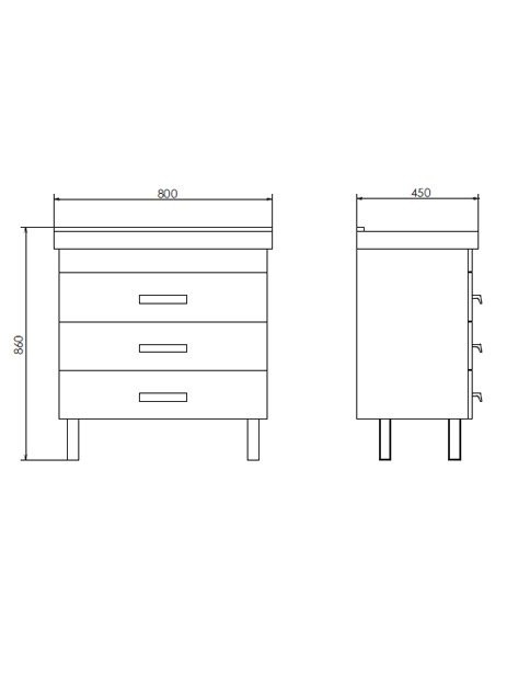 Мебель для ванной комнаты Comforty Никосия 80Н напольная, белый глянец