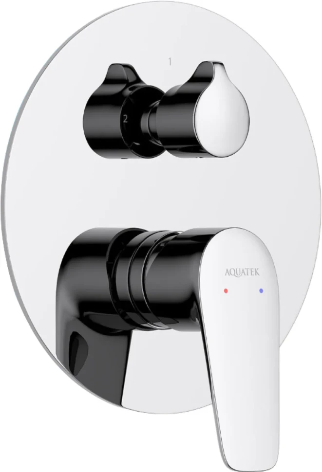 Встраиваемый смеситель для душа и ванны AQUATEK Бетта AQ1146CR С ВНУТРЕННЕЙ ЧАСТЬЮ, хром