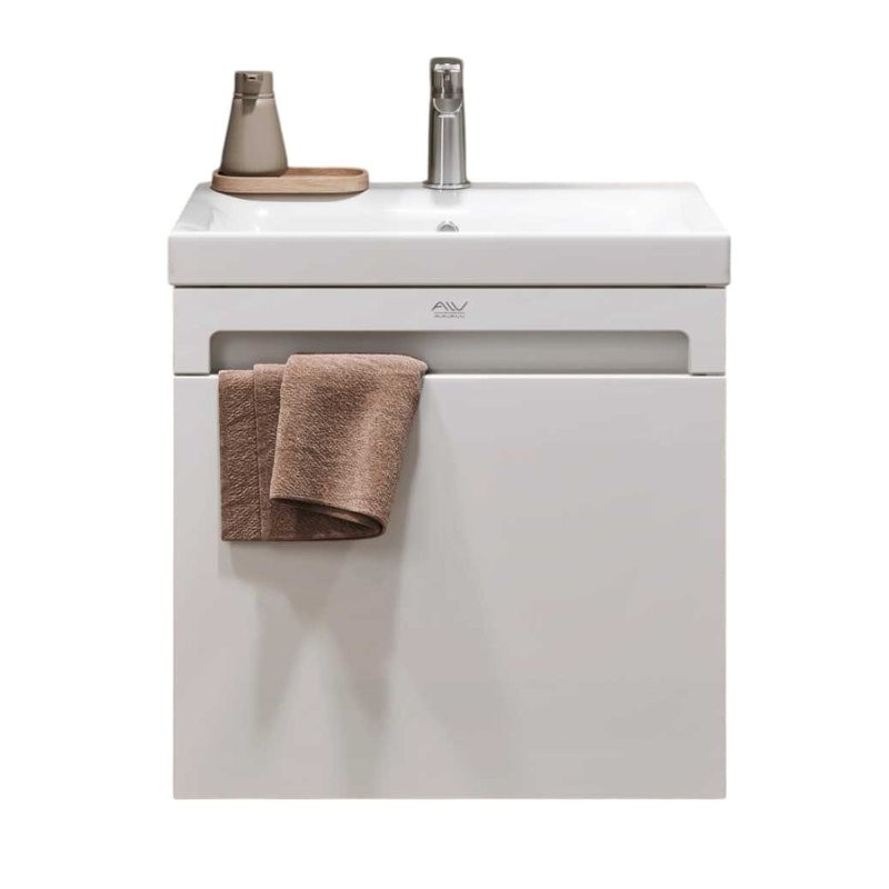 Тумба под раковину без столешницы Alavann Cosmetic 60 подвесная, глянцевая белая