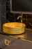 Тумба с раковиной Armadi Art Lucido 100 лиловая, раковина 817-G, ножки золото