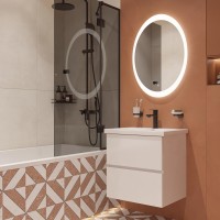 Мебель для ванной комнаты STWORKI Колдинг 60 белая, с раковиной Como 60