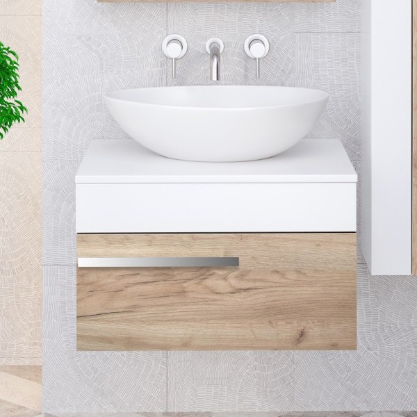 Тумба под раковину Runo Вудлайн 65 крафтовый дуб
