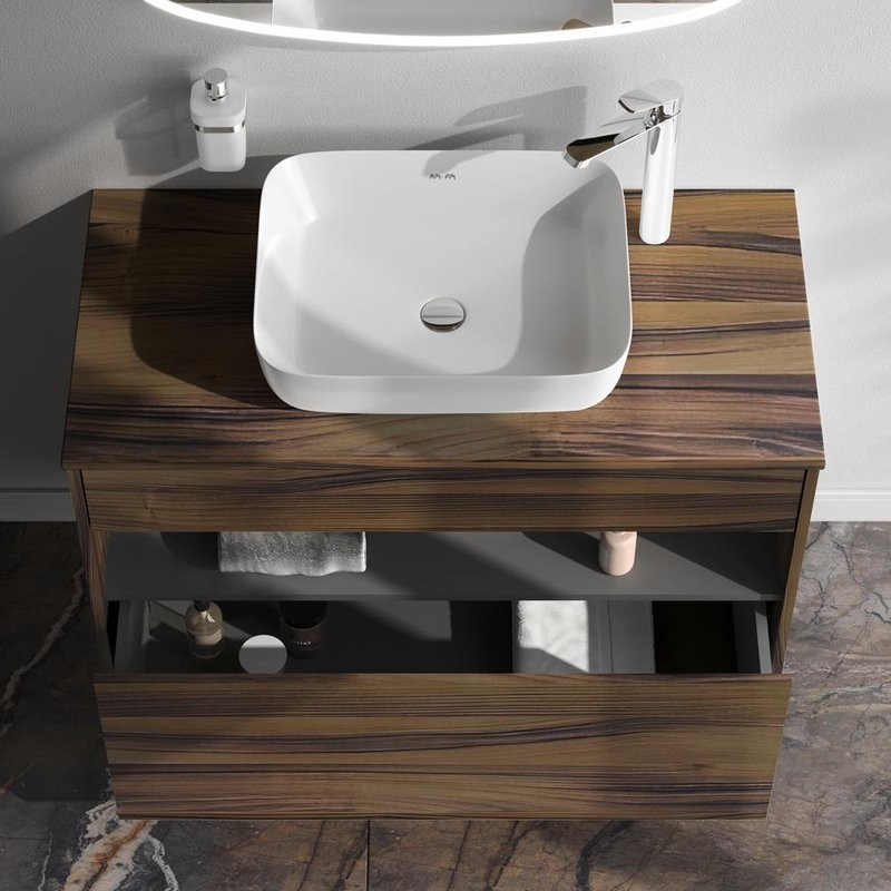 Тумба с раковиной AM.PM Func 100 дуб крафт, со столешницей, раковина M8FWCC10510WG