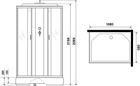 Душевая кабина Niagara Classic NG-33084-14QF 100х80 см, с гидромассажем и пультом управления