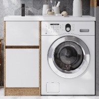 Тумба с раковиной AQUATON Лондри 40 L, дуб сантана, белый