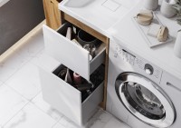 Тумба с раковиной AQUATON Лондри 40 L, дуб сантана, белый