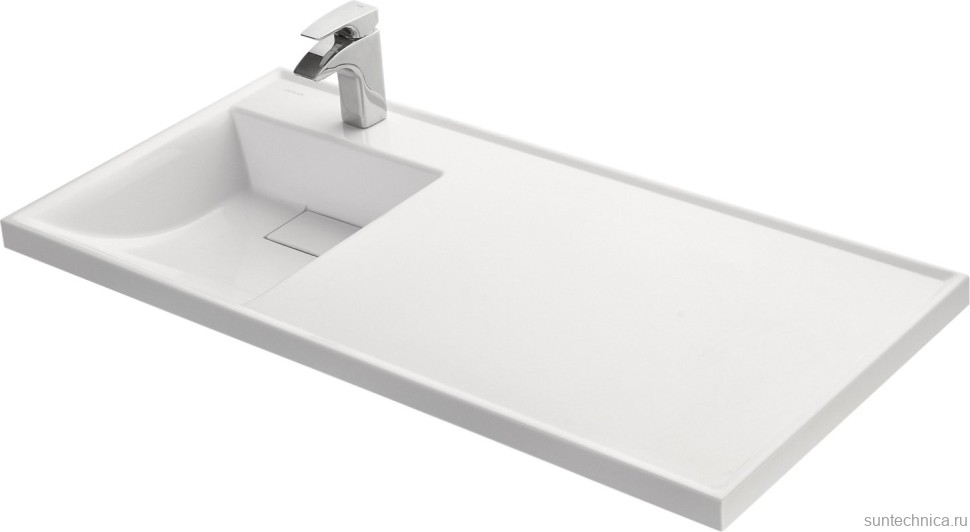 Тумба с раковиной AQUATON Лондри 40 L, дуб сантана, белый