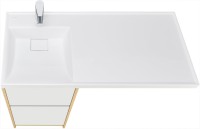 Тумба с раковиной AQUATON Лондри 40 L, дуб сантана, белый