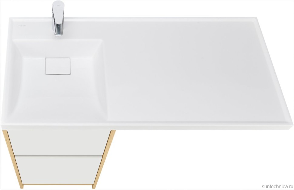 Тумба с раковиной AQUATON Лондри 40 L, дуб сантана, белый