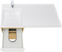 Тумба с раковиной AQUATON Лондри 40 L, дуб сантана, белый