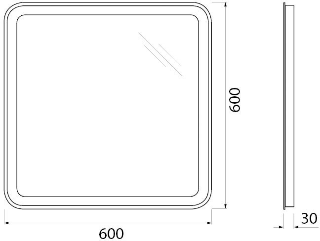 Зеркало BelBagno SPC-MAR-600-600-LED-BTN