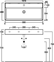 Раковина Simas Agile AG101 bi*1 101x46 см