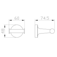 Крючок Wonzon & Woghand Simple WW-6525-BGM темный графит, на шурупах Крючок Wonzon & Woghand Simple WW-6525-BGM темный графит, на шурупах