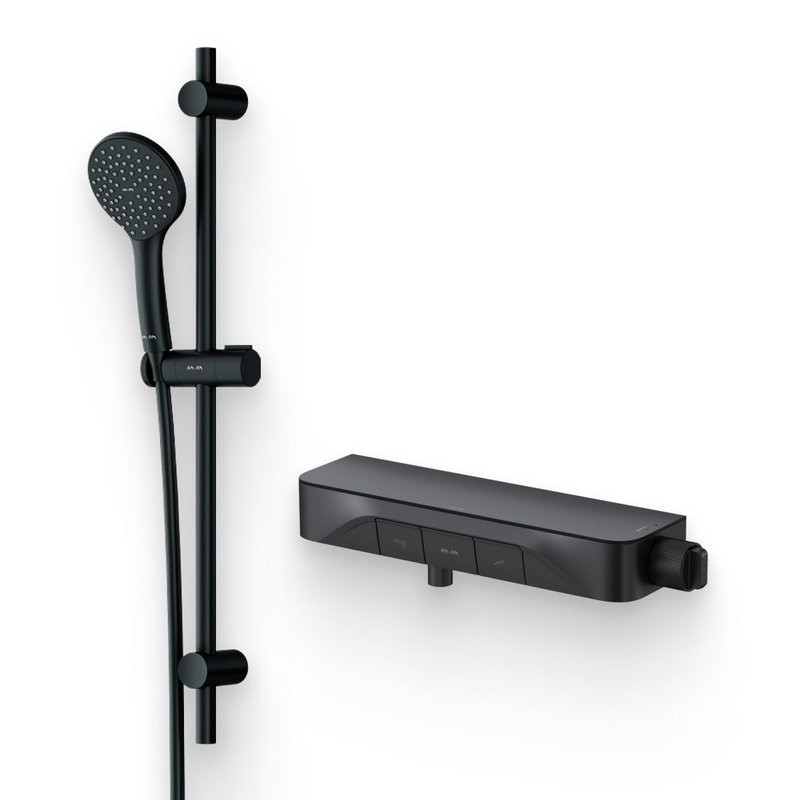 Душевой комплект Смеситель для душа AM.PM Func F8F10522 черный + Гарнитур Gem F0190022 черный