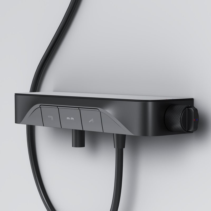 Душевой комплект Смеситель для душа AM.PM Func F8F10522 черный + Гарнитур Gem F0190022 черный