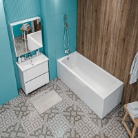 Акриловая ванна Marka One Modern 150x70 см, встраиваемая, белая, на ножках