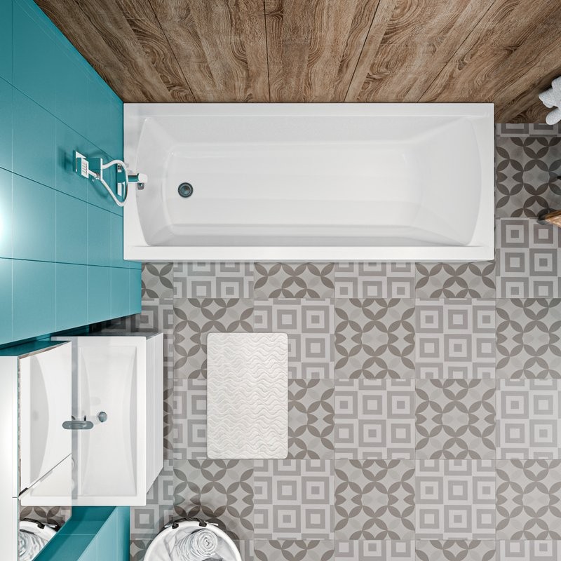 Акриловая ванна Marka One Modern 150x70 см, встраиваемая, белая, на ножках