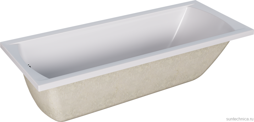 Акриловая ванна Marka One Modern 150x70 см, встраиваемая, белая, на ножках