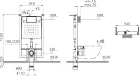Комплект Унитаз подвесной VitrA Berg 5507B003-6280 с микролифтом + Инсталляция V-Fix Core 738-5800-01 с кнопкой смыва Root S 740-2380 хром