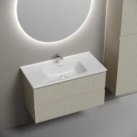 Тумба с раковиной Sancos Snob R 90 beige soft, раковина CN7002