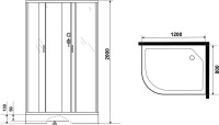 Душевая кабина Niagara Classic NG-3512-14RBKG 120х80 см, без крыши, с гидромассажем