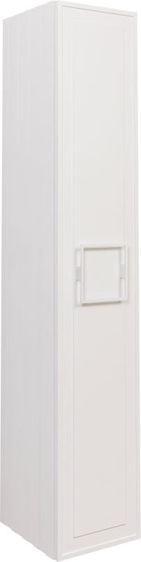 Шкаф пенал для ванной La Fenice Cubo белый, ручка белая