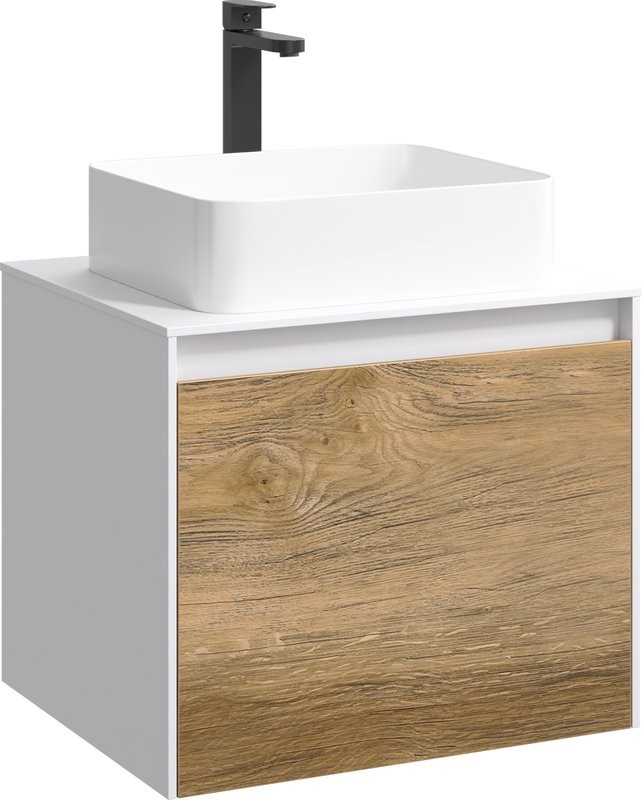 Мебель для ванной комнаты Aqwella 5 stars Mobi 60 белая, дуб балтийский