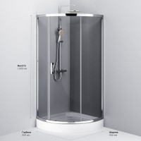 Душевой уголок AM.PM Like W83G-315-090CG 90х90, тонированное стекло