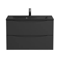 Мебель для ванной комнаты BelBagno Marino 80 подвесная, nero lucido, черная раовина