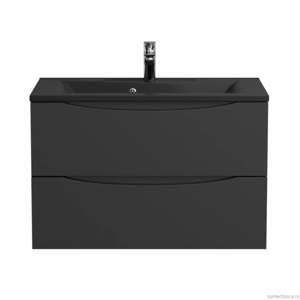 Мебель для ванной комнаты BelBagno Marino 80 подвесная, nero lucido, черная раовина
