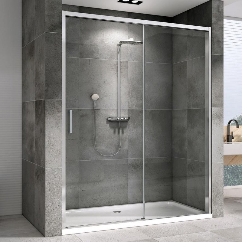 Душевая дверь в нишу Abber Komfort AG93120 120 см, профиль хром, стекло прозрачное