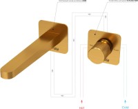 Смеситель для раковины Wasserkraft Schunter A8251.308 С ВНУТРЕННЕЙ ЧАСТЬЮ, золото
