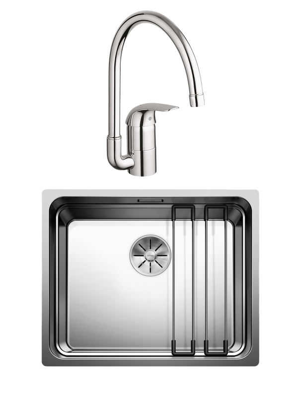 Комплект Мойка Blanco Etagon 500-IF + Смеситель Grohe Euroeco