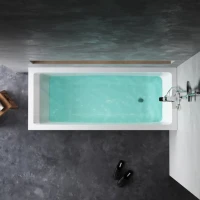 Акриловая ванна AM.PM Gem 175x75 см, пристенная, белая, с каркасом