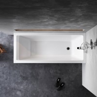 Акриловая ванна AM.PM Gem 175x75 см, пристенная, белая, с каркасом