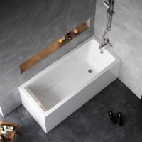 Акриловая ванна AM.PM Gem 175x75 см, пристенная, белая, с каркасом